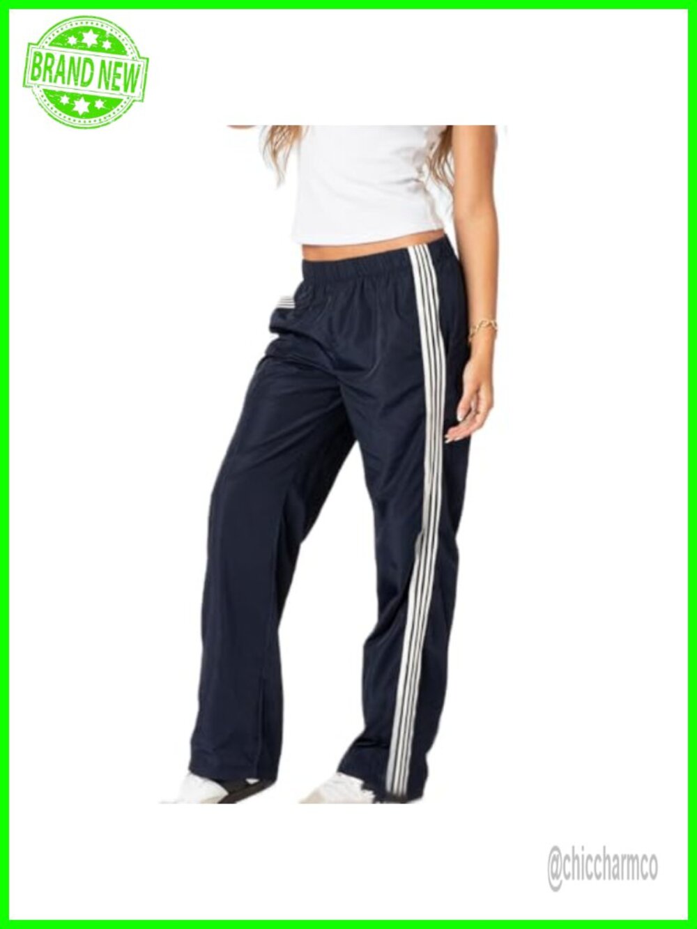 Women's Parachute Pants Wide Leg Baggy Sweatpants Polyester Elastane Pull On